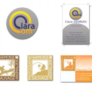 Création de Logo pour Clara, consultante en communication et Maurice Chatelin, Photographe animalier